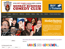 Tablet Screenshot of monkeybusinesscomedyclub.co.uk